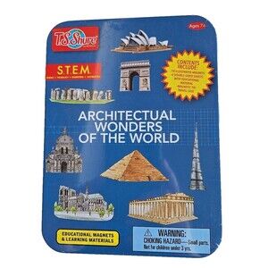 Architectural Wonders of The World  New Sealed Tin Educational Magnets TS Shure